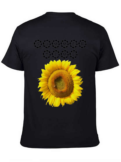 Camiseta Negra Girasol Summer Time Casual