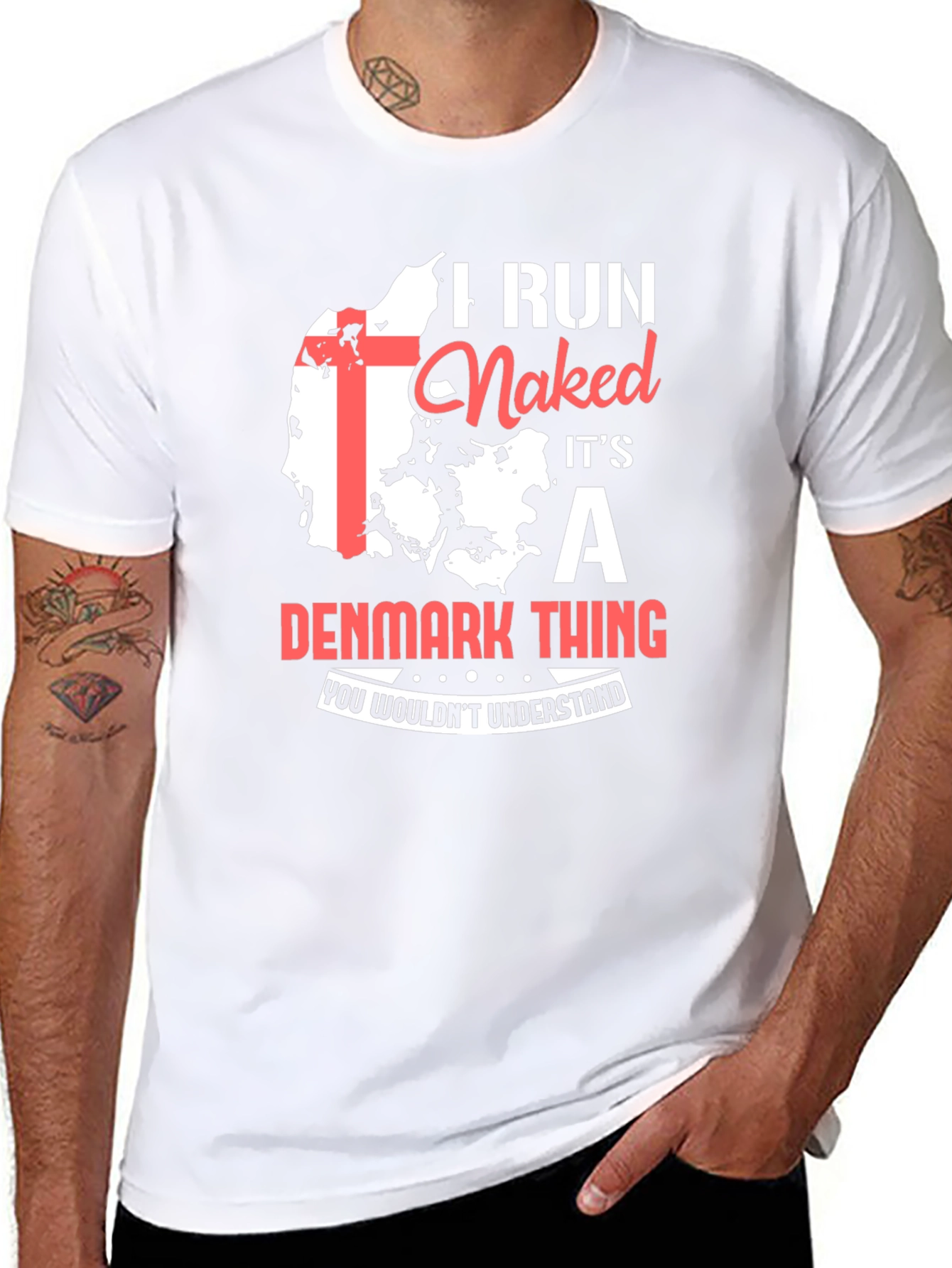 Camiseta I Run Naked Its a Denmark Thing