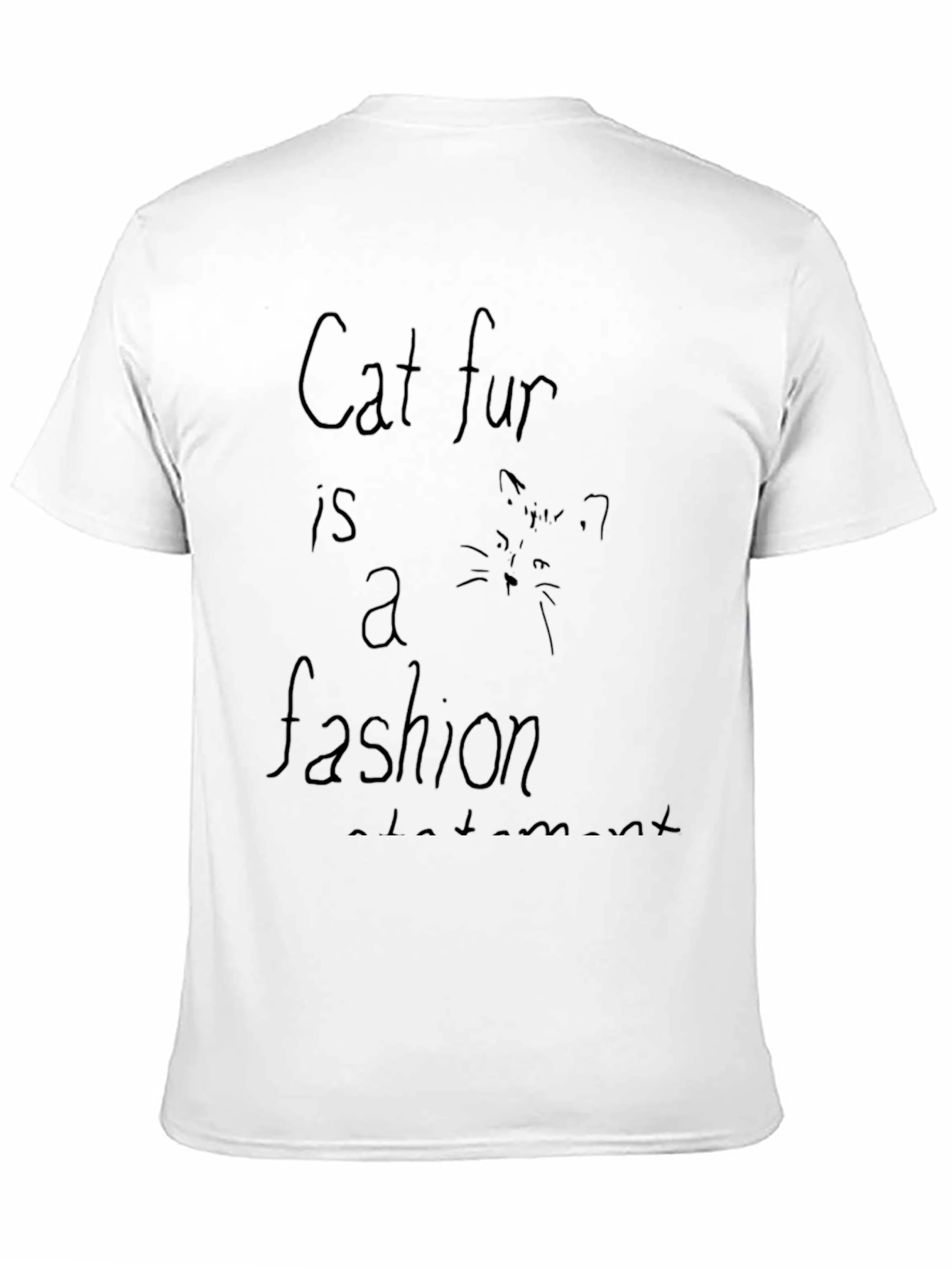 Camiseta Negra con Estampado Cat Fur