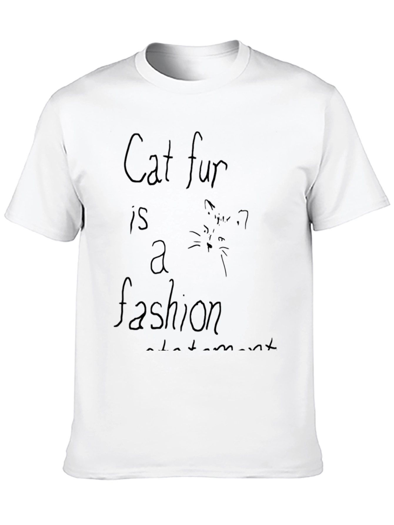 Camiseta Negra con Estampado Cat Fur