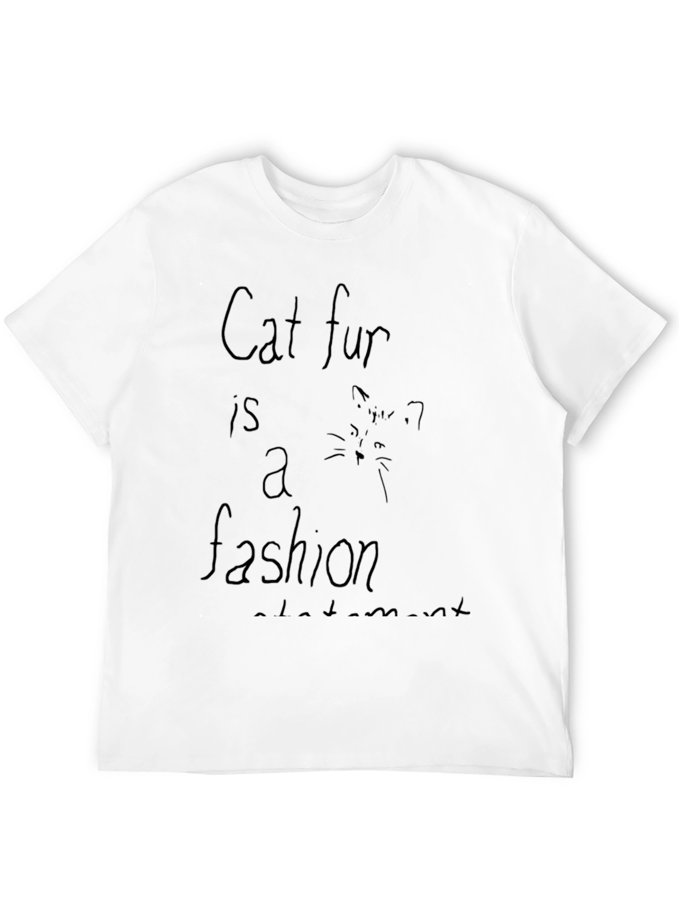 Camiseta Negra con Estampado Cat Fur