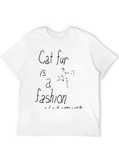 Camiseta Negra con Estampado Cat Fur