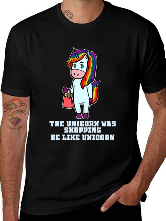 Camiseta Negra Unisex Diseño Unicornio Fashion