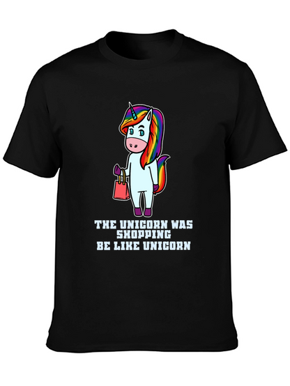 Camiseta Negra Unisex Diseño Unicornio Fashion
