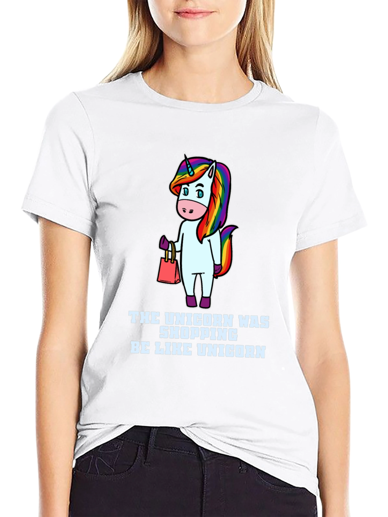 Camiseta Negra Unisex Diseño Unicornio Fashion