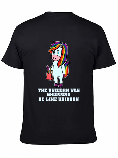 Camiseta Negra Unisex Diseño Unicornio Fashion