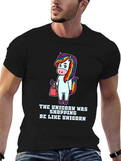 Camiseta Negra Unisex Diseño Unicornio Fashion