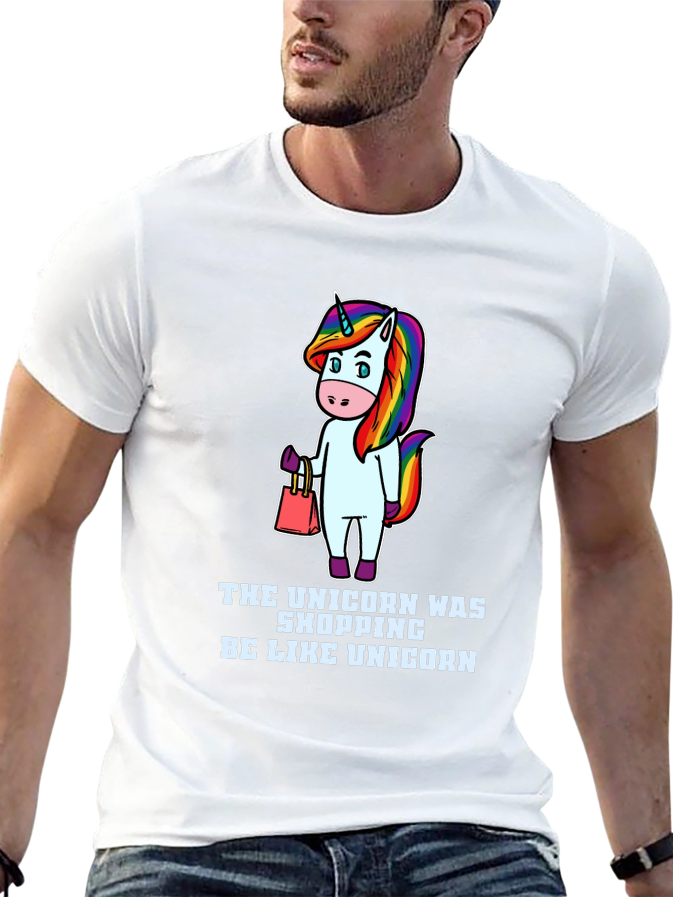 Camiseta Negra Unisex Diseño Unicornio Fashion