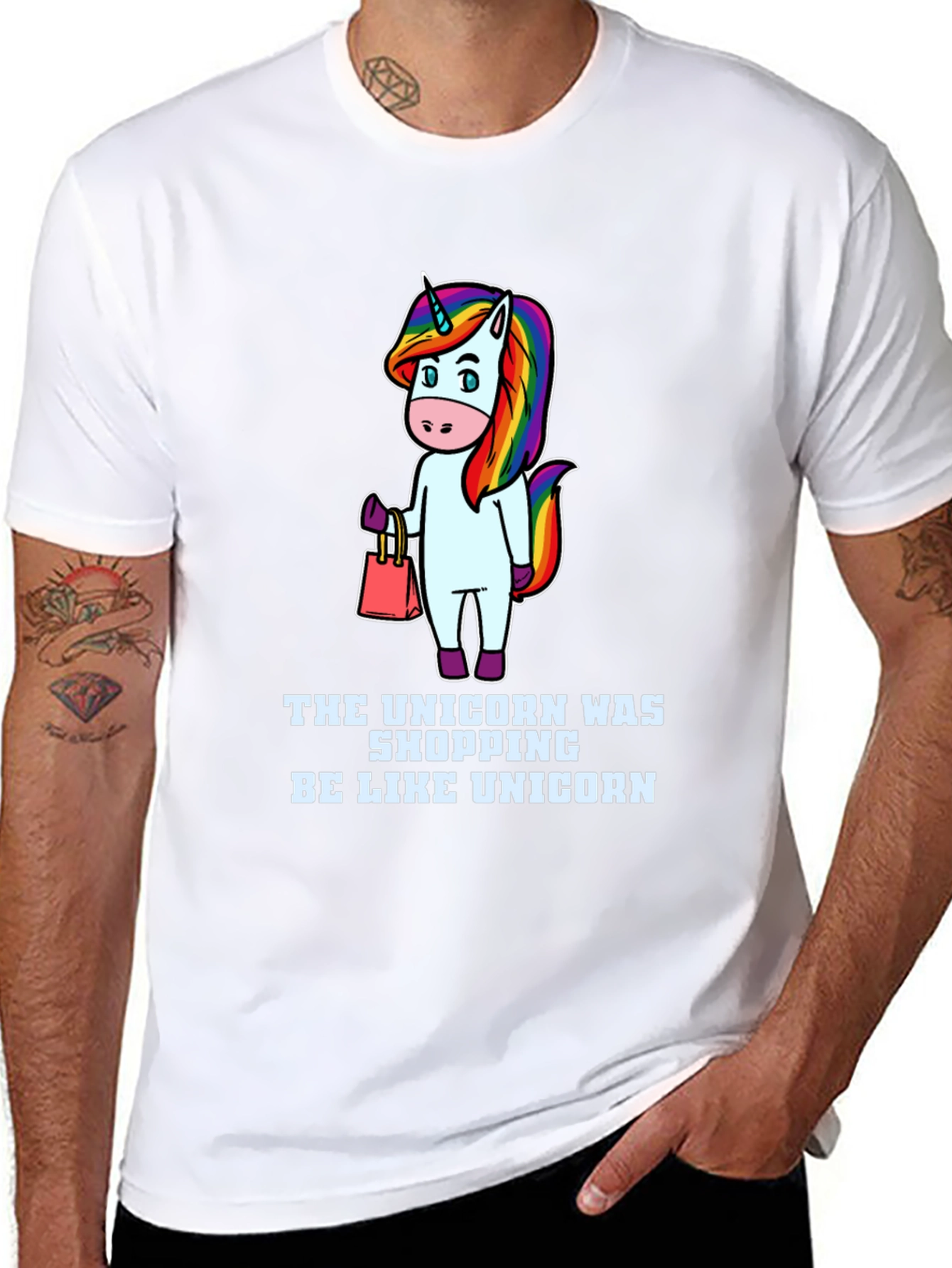 Camiseta Negra Unisex Diseño Unicornio Fashion