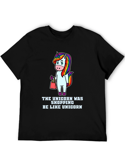 Camiseta Negra Unisex Diseño Unicornio Fashion