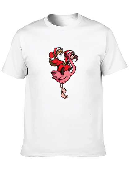 Camiseta Negra con Papá Noel en Flamenco