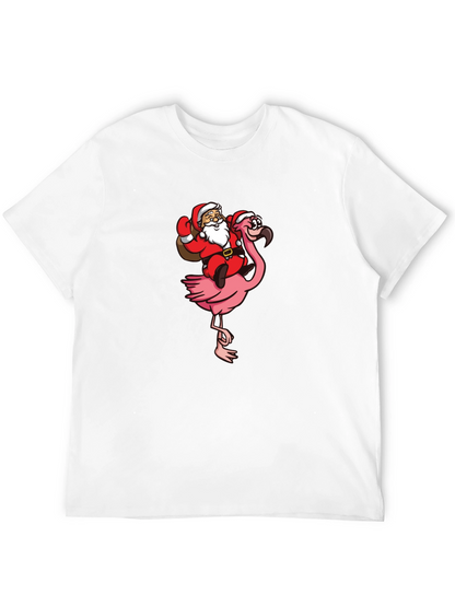 Camiseta Negra con Papá Noel en Flamenco