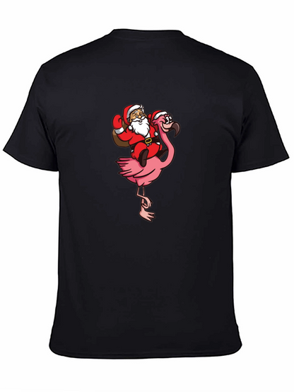 Camiseta Negra con Papá Noel en Flamenco