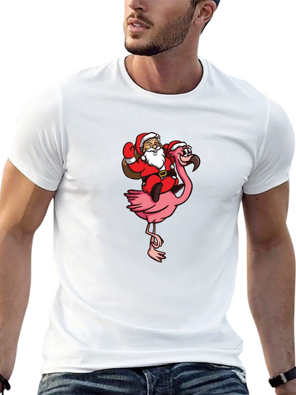 Camiseta Negra con Papá Noel en Flamenco