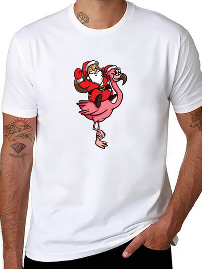 Camiseta Negra con Papá Noel en Flamenco