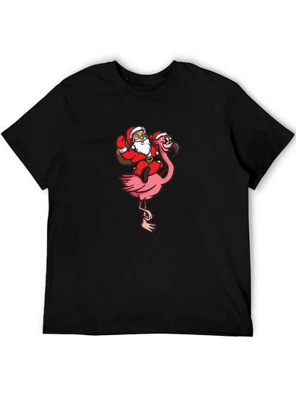 Camiseta Negra con Papá Noel en Flamenco