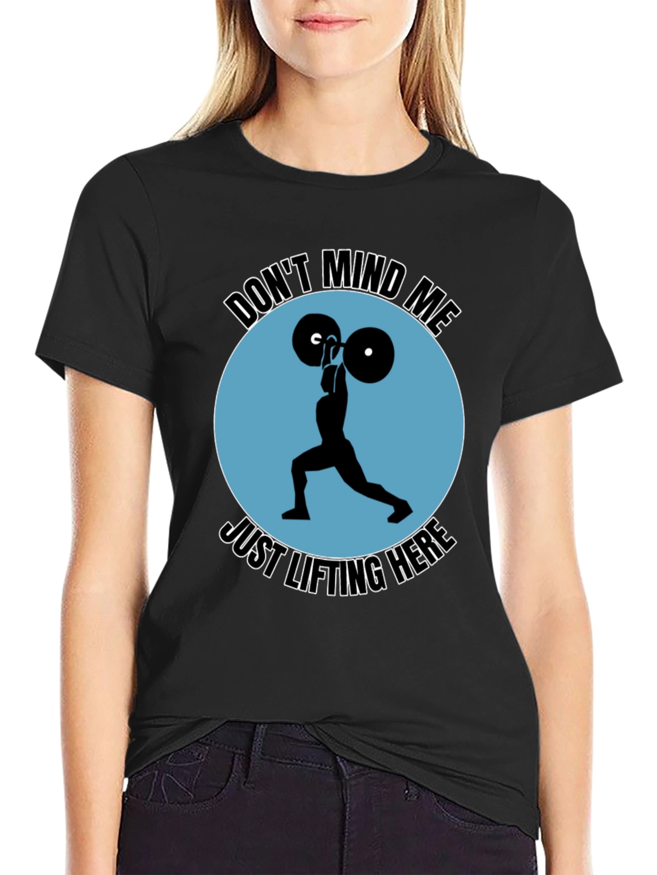 Camiseta Negra Deportiva: Levantamiento de Pesas