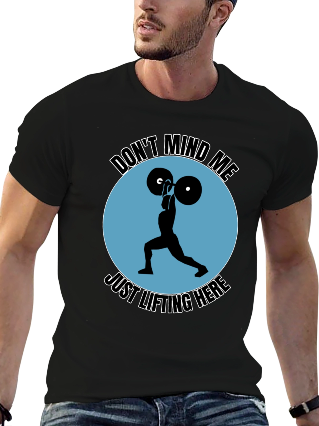 Camiseta Negra Deportiva: Levantamiento de Pesas
