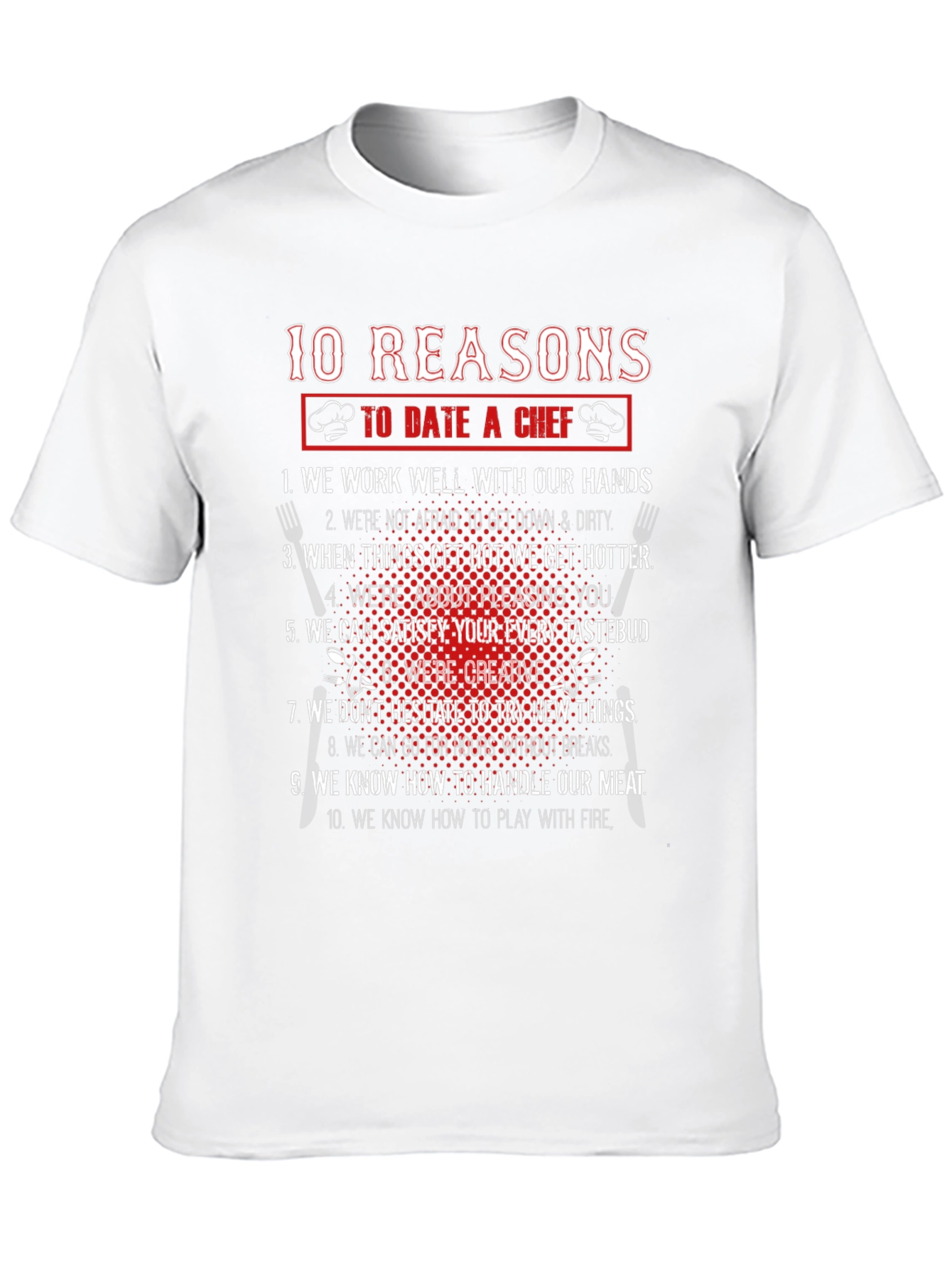Camiseta Negra 10 Razones Para Salir Con Un Chef