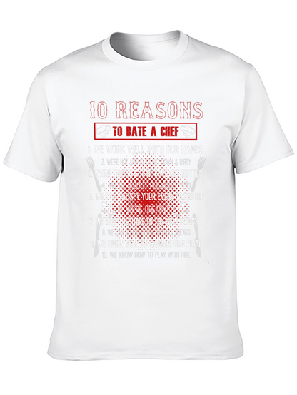 Camiseta Negra 10 Razones Para Salir Con Un Chef