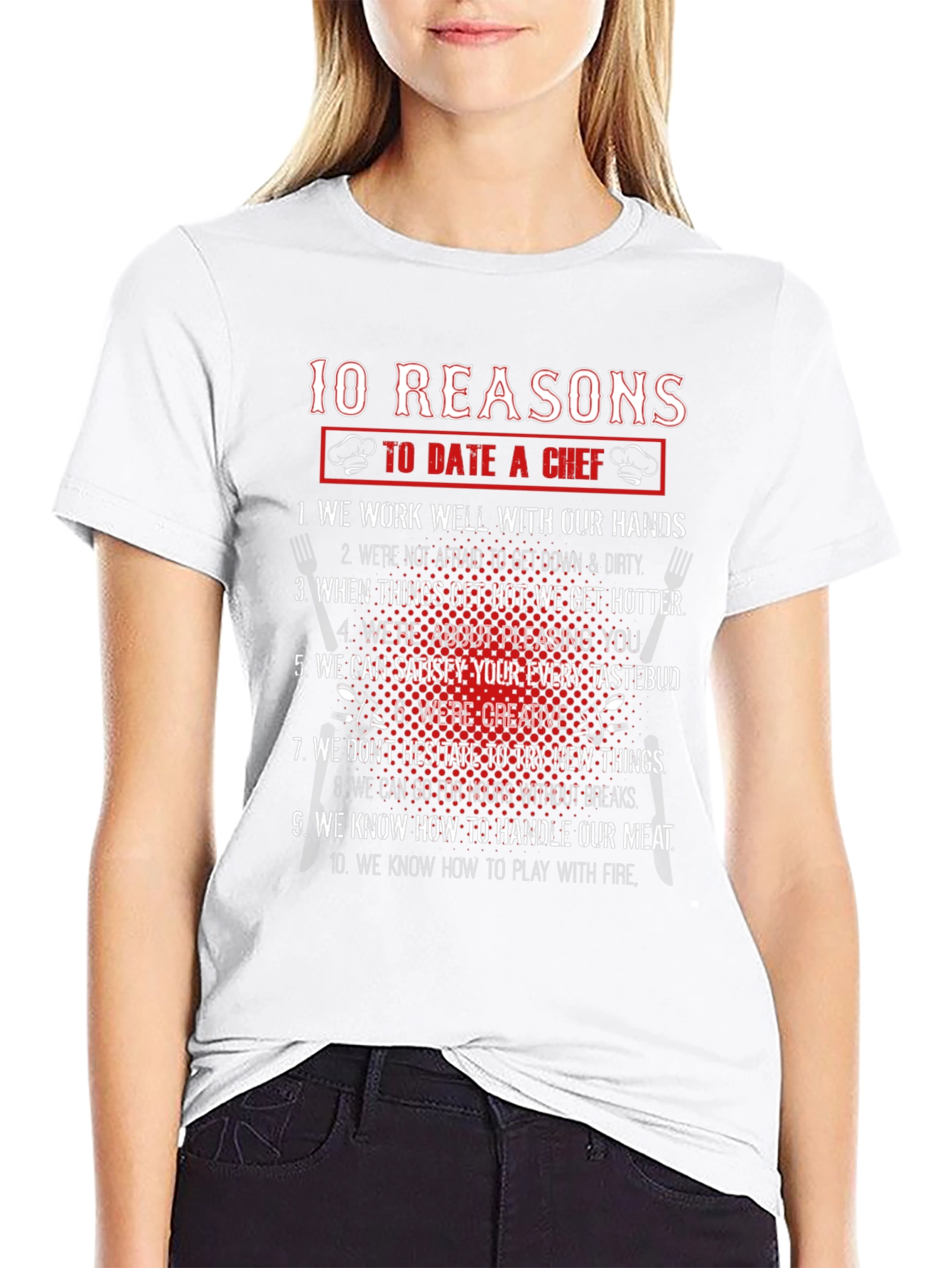 Camiseta Negra 10 Razones Para Salir Con Un Chef