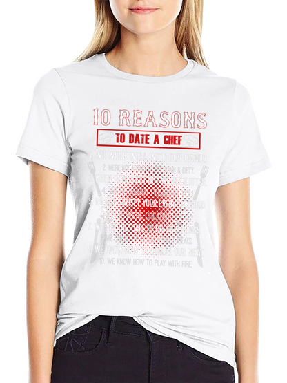 Camiseta Negra 10 Razones Para Salir Con Un Chef