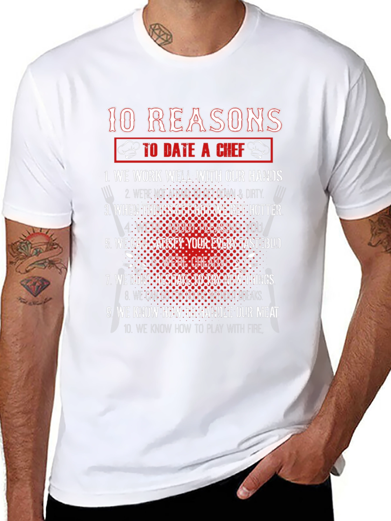 Camiseta Negra 10 Razones Para Salir Con Un Chef