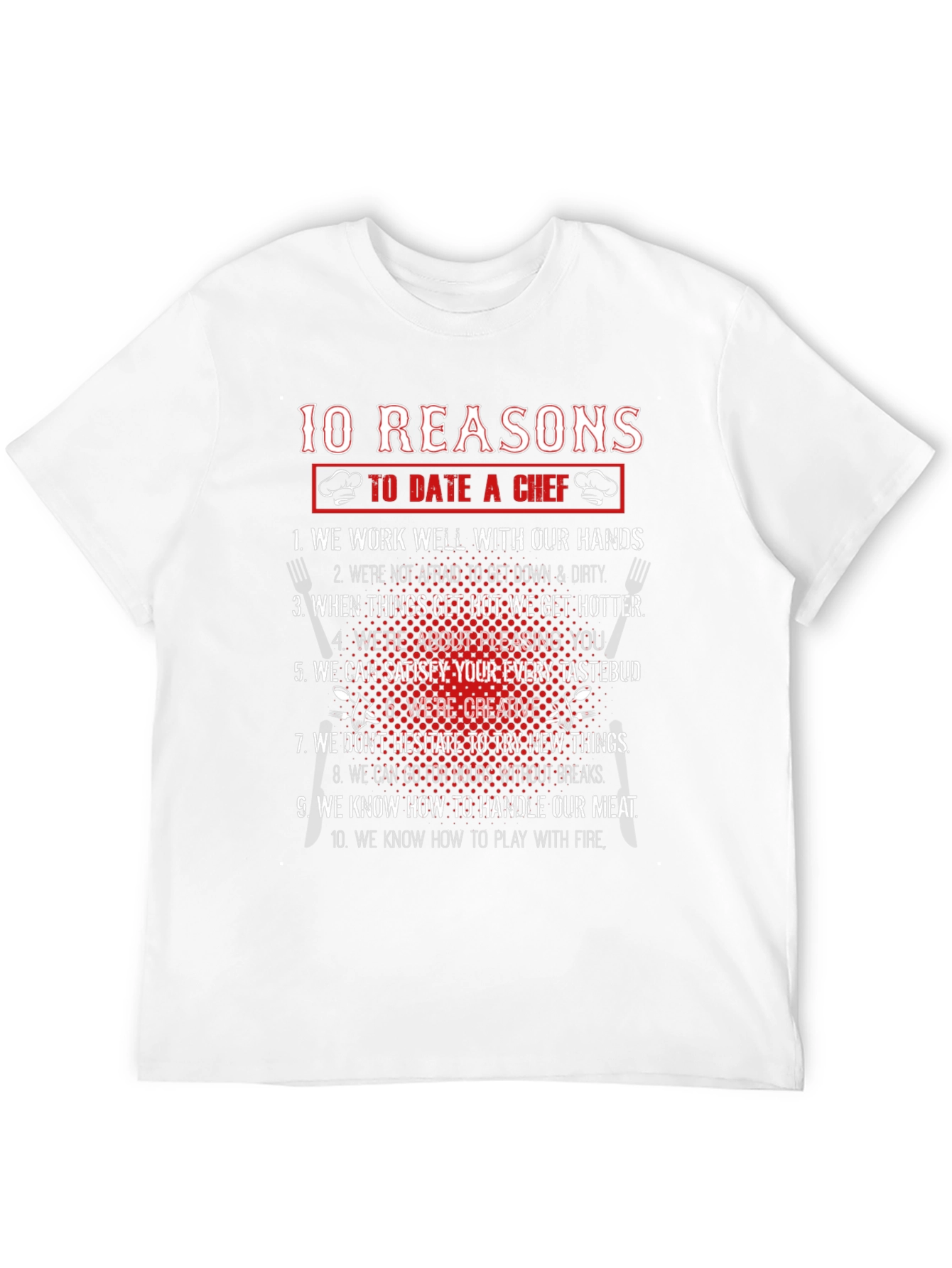 Camiseta Negra 10 Razones Para Salir Con Un Chef