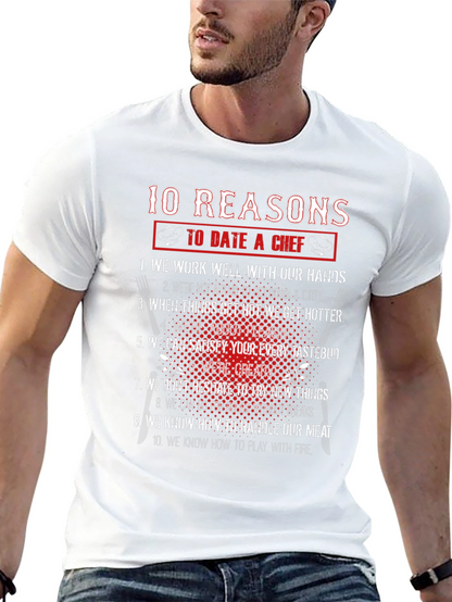 Camiseta Negra 10 Razones Para Salir Con Un Chef