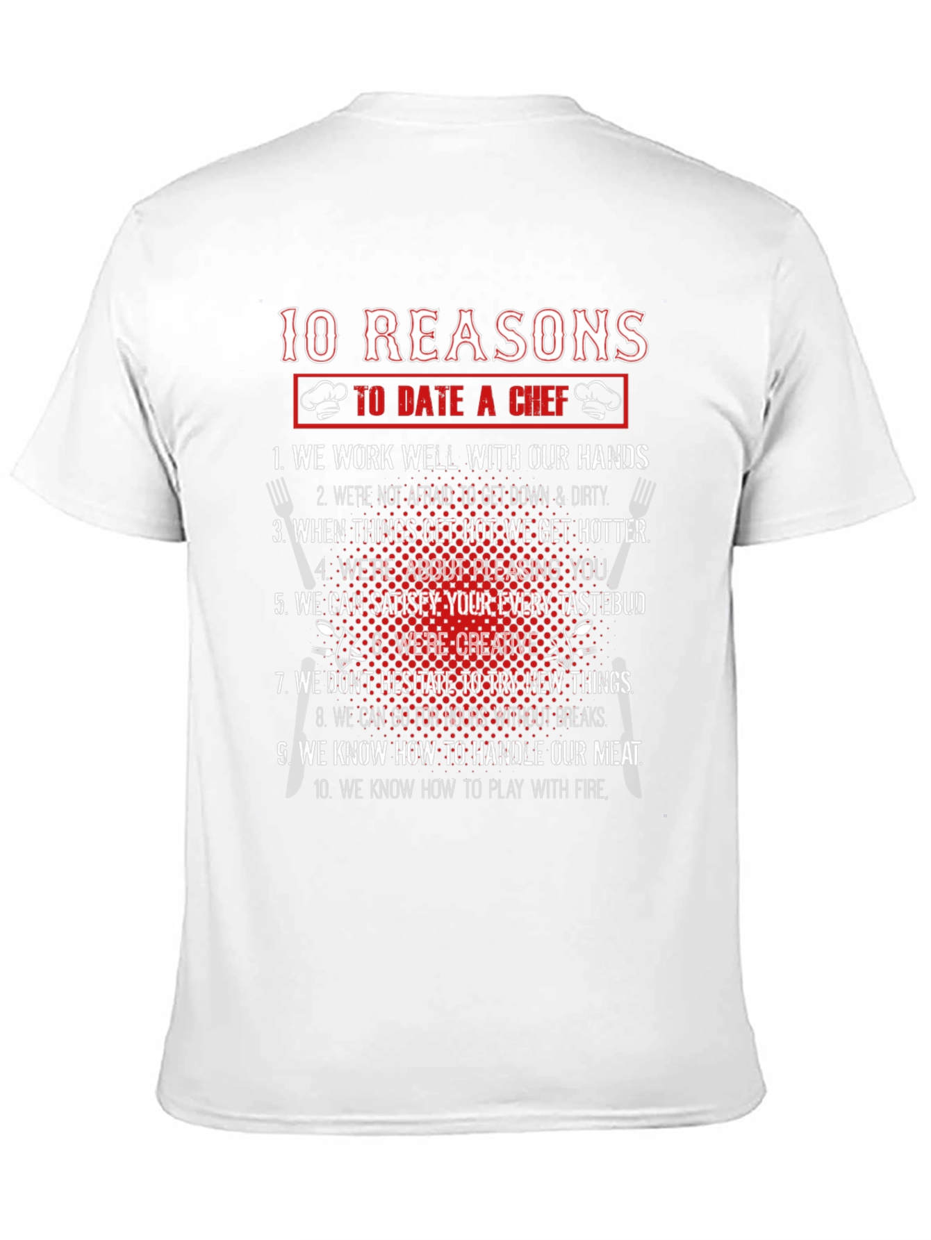 Camiseta Negra 10 Razones Para Salir Con Un Chef