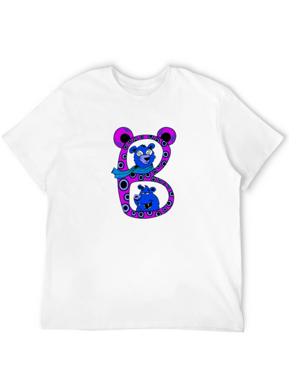 Camiseta Negra con Diseño de Oso Letra B
