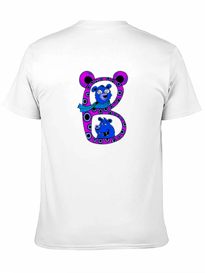 Camiseta Negra con Diseño de Oso Letra B
