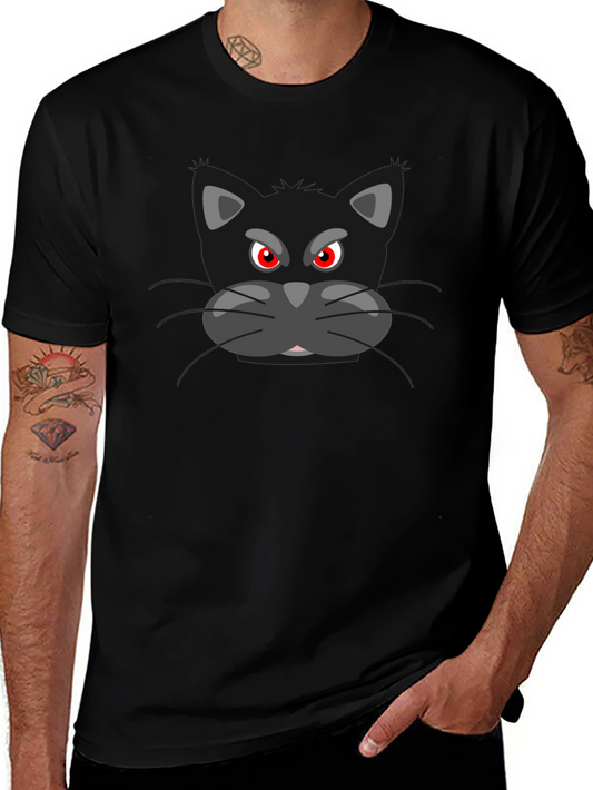 Camiseta Negra con Gato Malhumorado