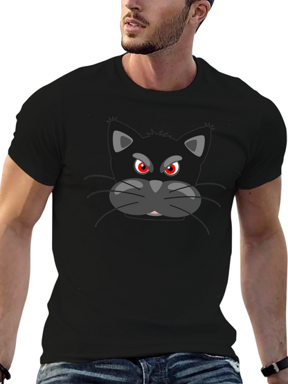 Camiseta Negra con Gato Malhumorado