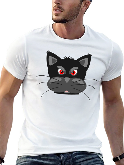Camiseta Negra con Gato Malhumorado