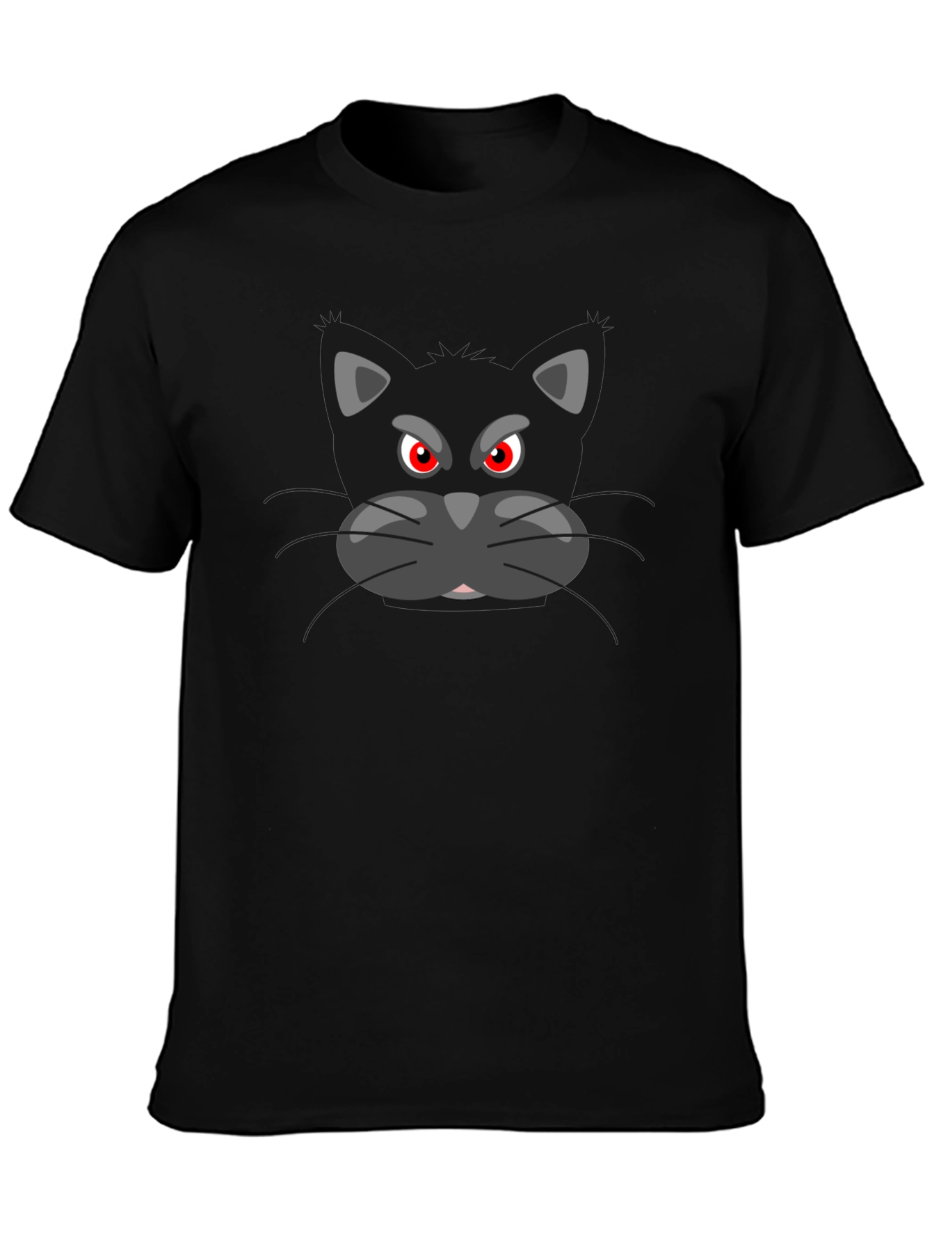 Camiseta Negra con Gato Malhumorado
