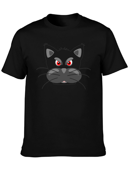 Camiseta Negra con Gato Malhumorado