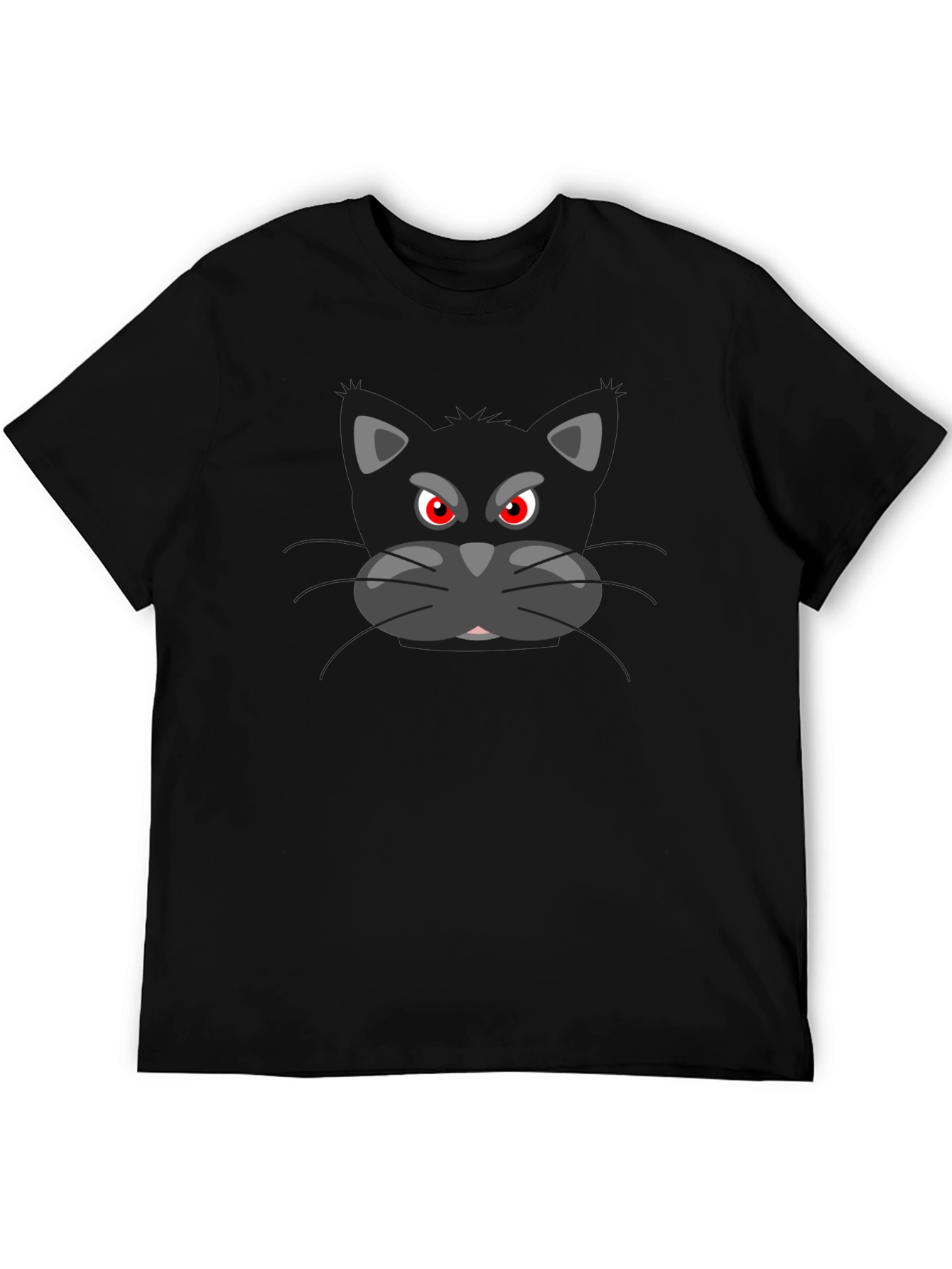 Camiseta Negra con Gato Malhumorado