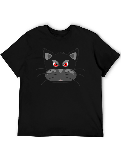 Camiseta Negra con Gato Malhumorado