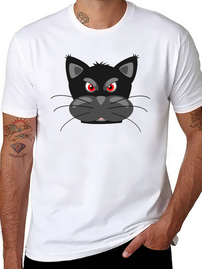 Camiseta Negra con Gato Malhumorado