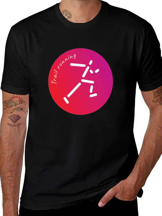Camiseta Negra Trail Running Diseño Atractivo