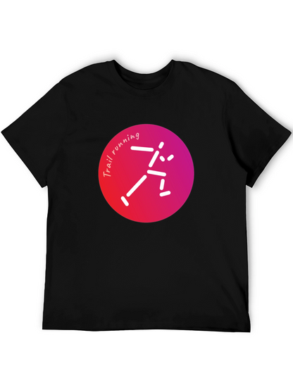 Camiseta Negra Trail Running Diseño Atractivo