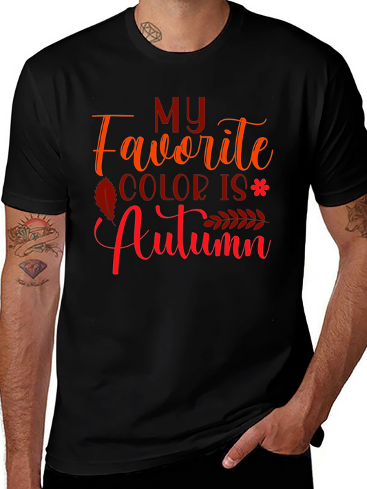Camiseta Negra Mi Color Favorito es Otoño