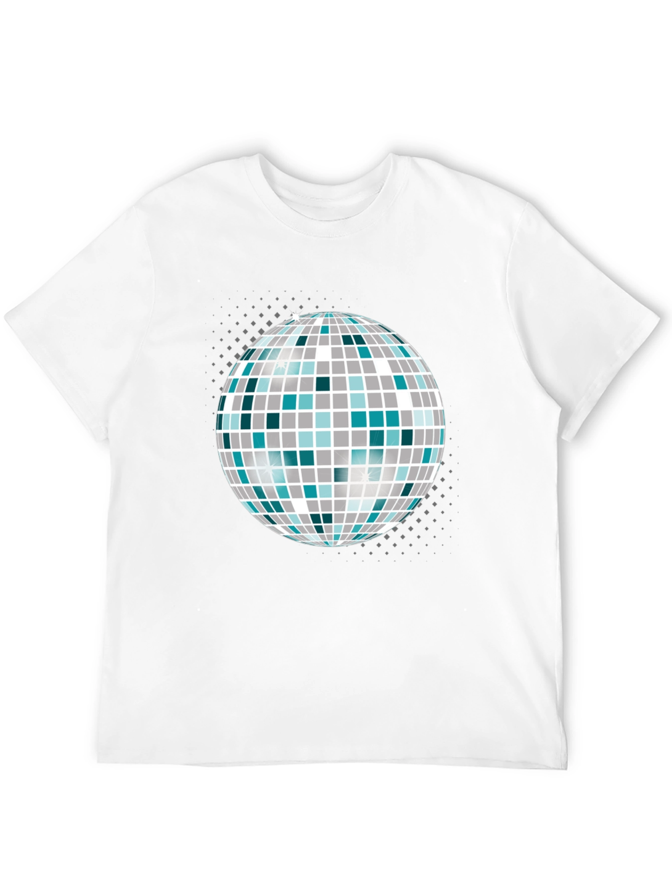 Camiseta Negra con Bola de Discoteca Gráfica