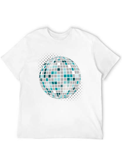 Camiseta Negra con Bola de Discoteca Gráfica