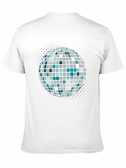 Camiseta Negra con Bola de Discoteca Gráfica