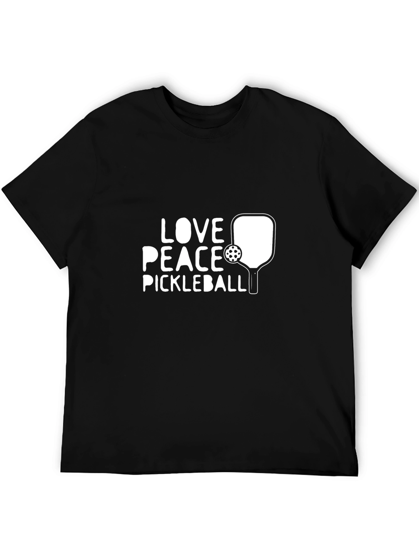 Camiseta Negra de Pickleball Love Peace