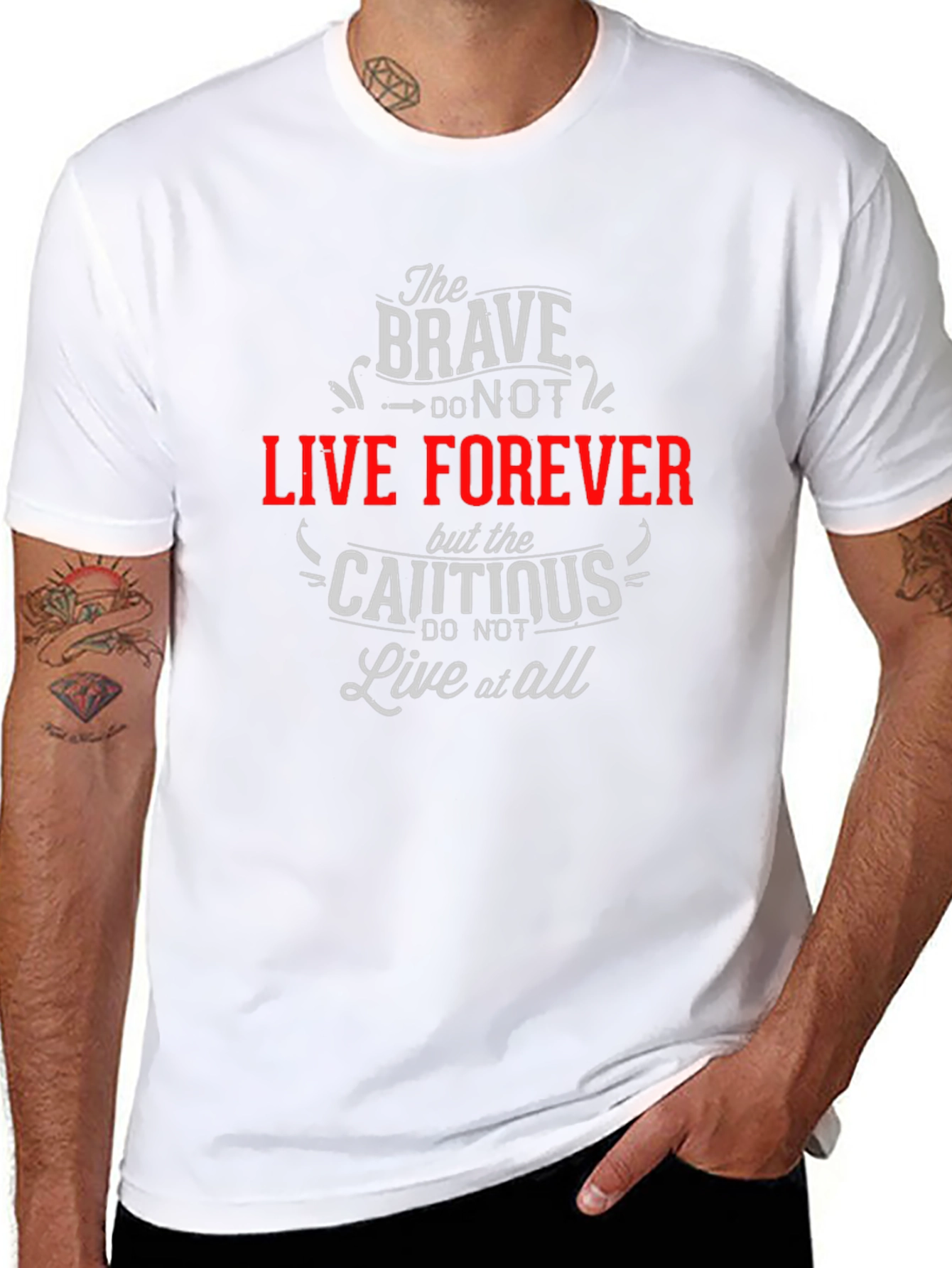 Camiseta Negra con Frase Inspiradora The Brave