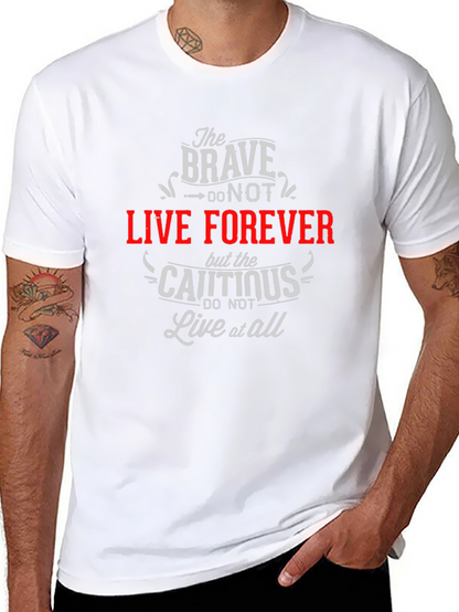 Camiseta Negra con Frase Inspiradora The Brave