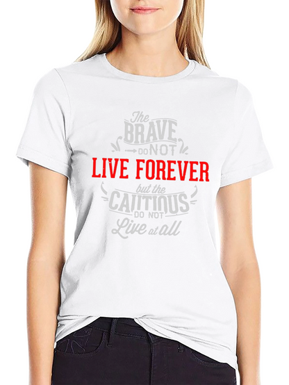 Camiseta Negra con Frase Inspiradora The Brave